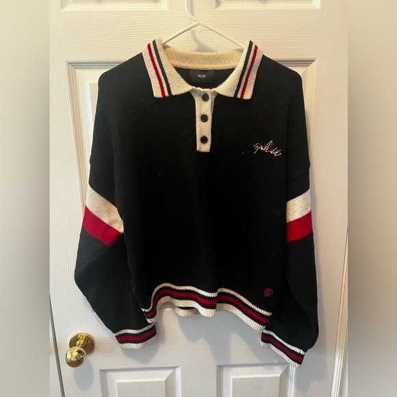 Spelled it striped polo quarter button pullover - Picture 2 of 13
